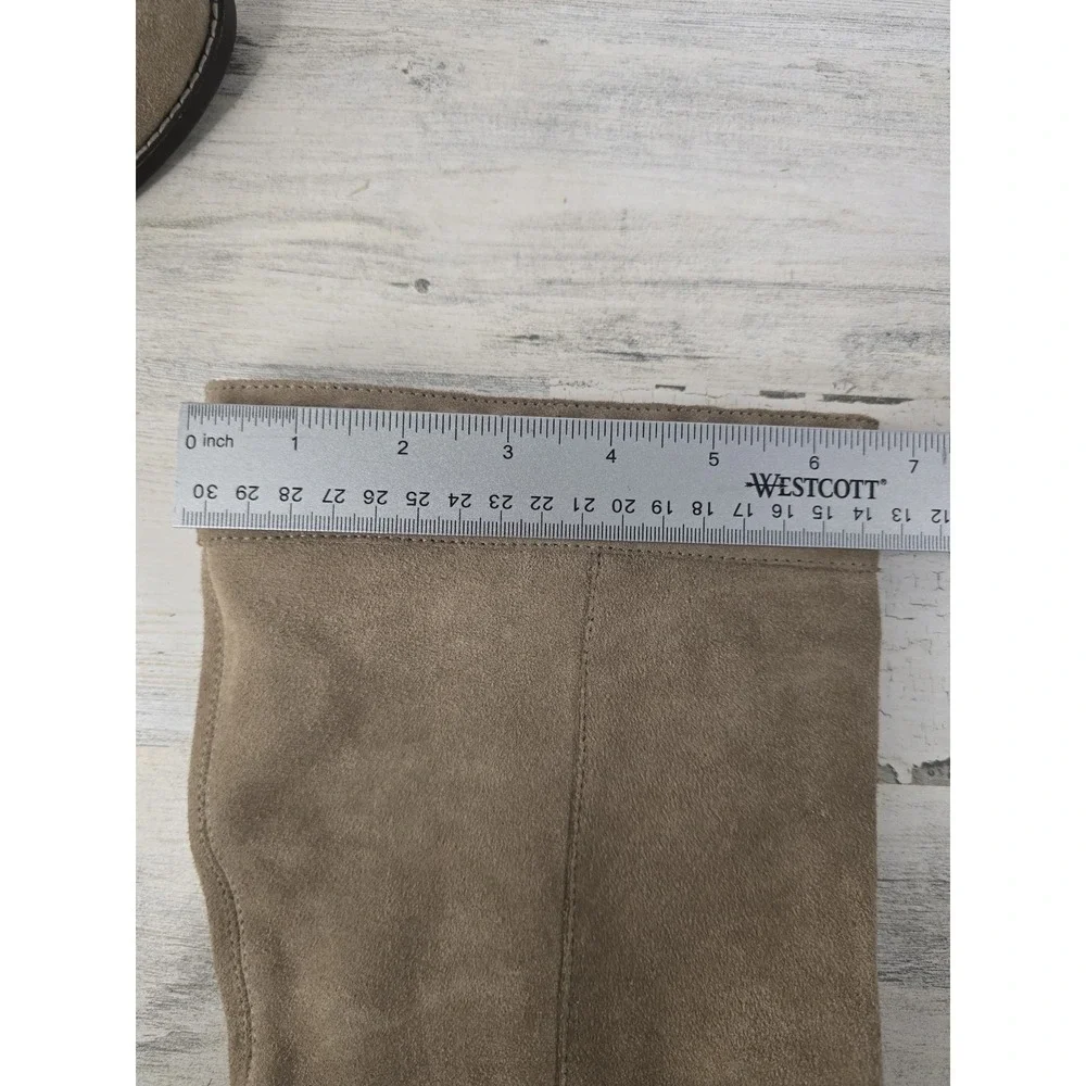 Very Volatile Womens 8.5 Taupe Suede Mid-Calf Boho Boots‎ Braided Tassel Accent